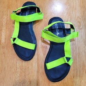 SODA black and green velcro sandals